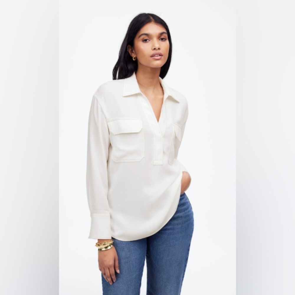 Madewell Button Front Blouse - Picture 3 of 9